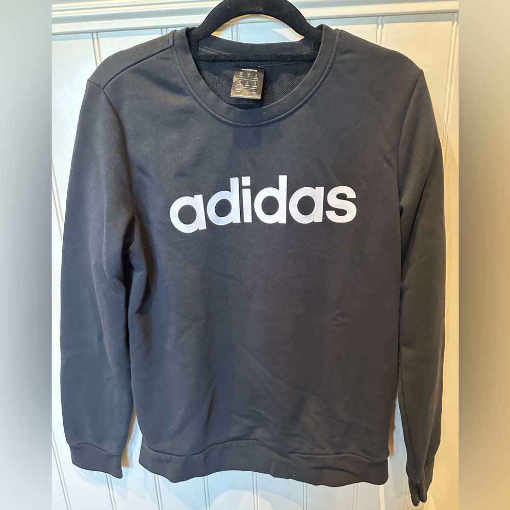 ADIDAS Men’s Size Medium Dark Grey & White Sweatshirt